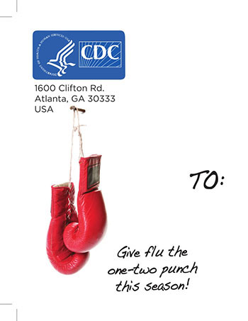 Cancer Is a Fight. Don't Let the Flu Knock You Down post card (PDF)
